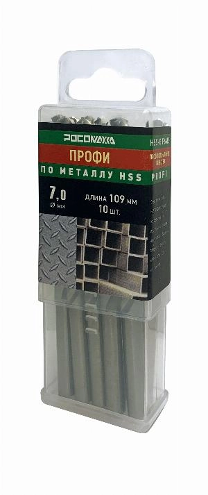 Сверло по металлу 7,0х109 мм (10 шт.) PROFI (HSS-G P6M5) "РОСОМАХА"